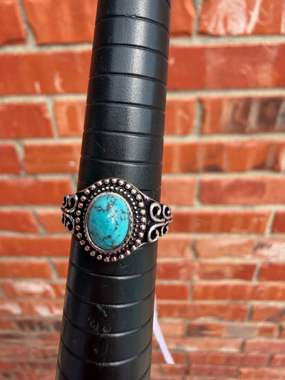 Silver-Tone Ring with Blue Stone - Women Jewelry